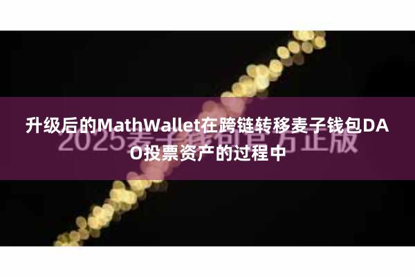 升级后的MathWallet在跨链转移麦子钱包DAO投票资产的过程中