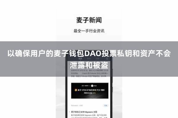 以确保用户的麦子钱包DAO投票私钥和资产不会泄露和被盗