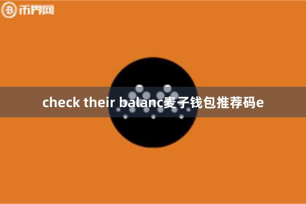 check their balanc麦子钱包推荐码e
